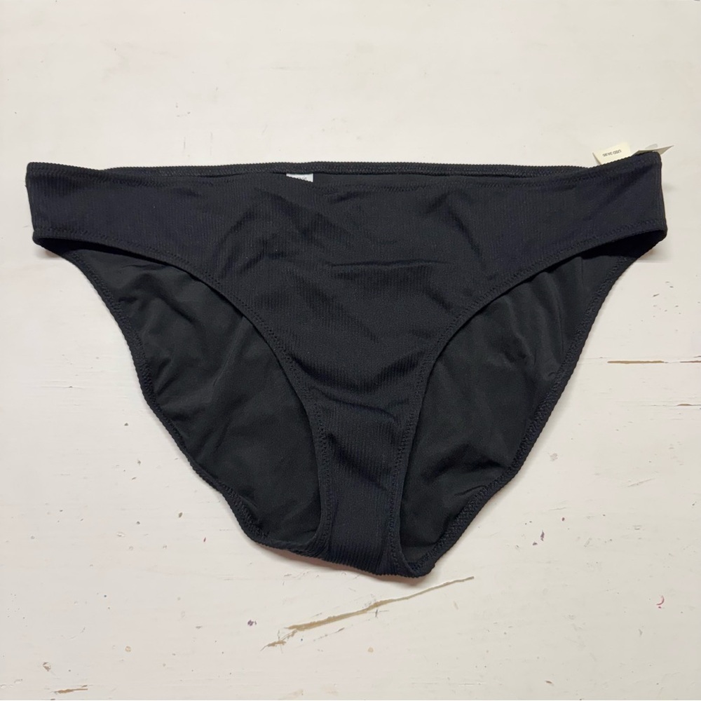 NWT Aerie bikini swimsuit bottoms black ribbed